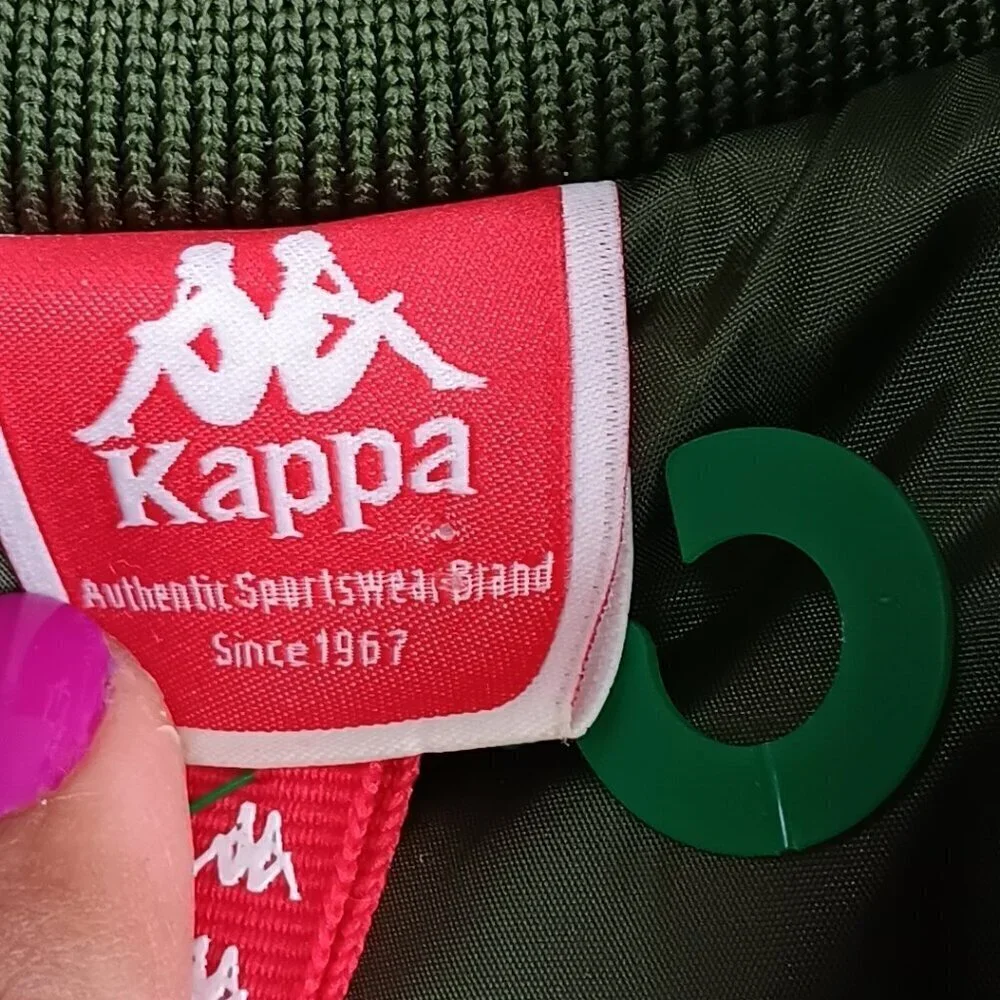 KAPPA THE 222 BANDA BZALMO BOMBER PUFFER JACKET GREEN SIZE M OUTDOOR WINDBREAKER